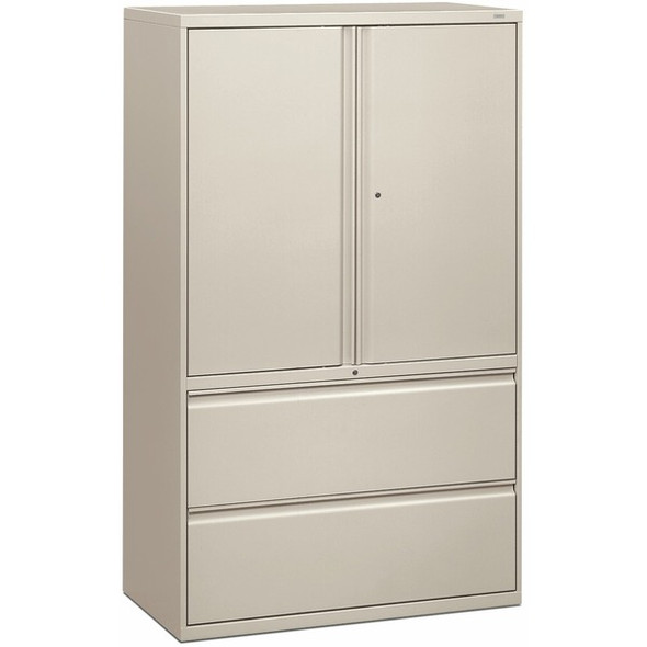 HON Brigade 800 H895LS Lateral File - 42" x 18"67" - 2 Drawer(s) - 3 Shelve(s) - Finish: Light Gray