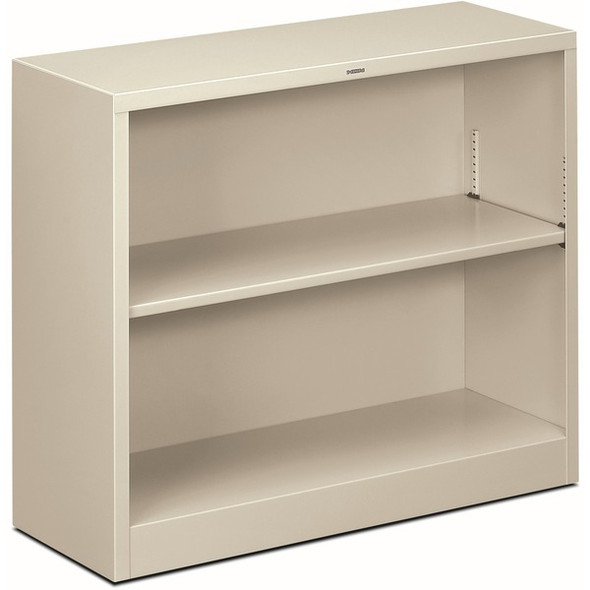 HON Brigade Steel Bookcase | 2 Shelves | 34-1/2"W | Light Gray Finish - 2 Shelf(ves) - 29" Height x 34.5" Width x 12.6" Depth - Adjustable Shelf, Reinforced, Welded, Durable, Compact - Steel