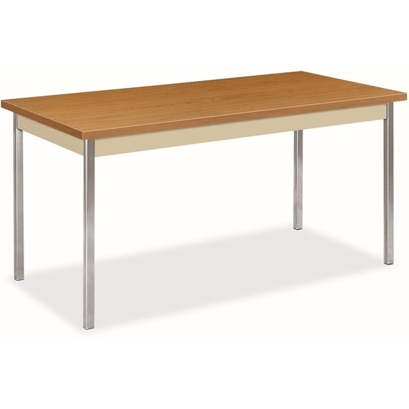 HON HUTM3060 Utility Table - Chrome Base - 1 Seating Capacity - 29" Height x 60" Width x 30" Depth - Harvest, Putty