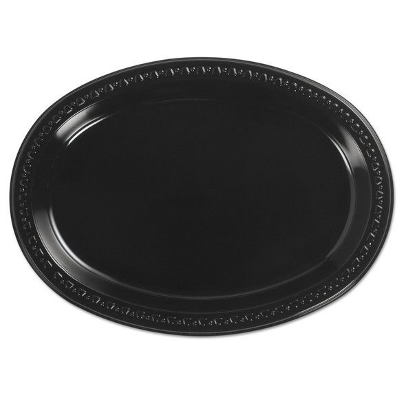 Heavyweight Plastic Platters, 8 x 11, Black, 125/Bag, 4 Bag/Carton