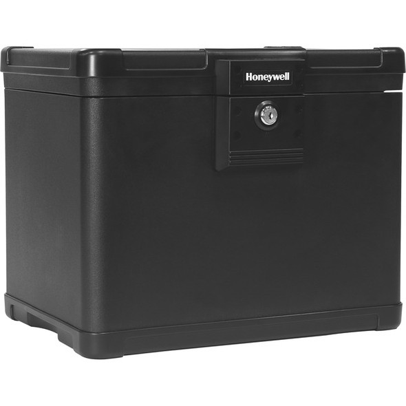 Honeywell Fire & Water Safe File Chest - 0.60 ftÃƒâ€šÃ‚Â³ - Key Lock - Water Proof, Fire Resistant - for File, USB Drive, CD, Digital Media - Internal Size 10.10" x 12.20" x 8.50" - Overall Size 12.9" x 15.9" x 12.6" - Black