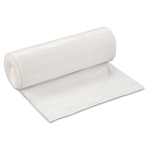 Low-Density Commercial Can Liners, Coreless Interleaved Roll, 60 gal, 0.7 mil, 38" x 58", White, 25 Bags/Roll, 4 Rolls/Carton