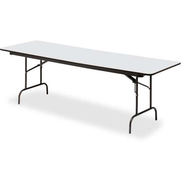 Iceberg Premium Wood Laminate Folding Table - For - Table TopGray, Melamine Top x 96" Table Top Width x 30" Table Top Depth - 1 Each