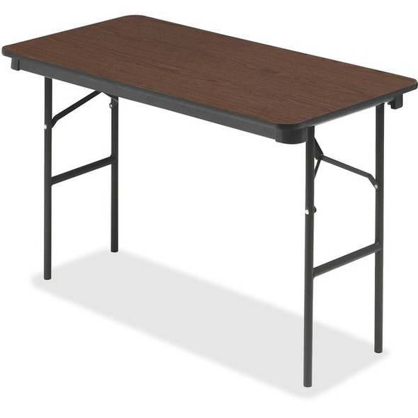 Iceberg 55304 Economy Folding Table - For - Table TopMelamine Rectangle Top - 48" Table Top Length x 24" Table Top Width x 0.62" Table Top Thickness - 29" Height - Walnut - 1 Each