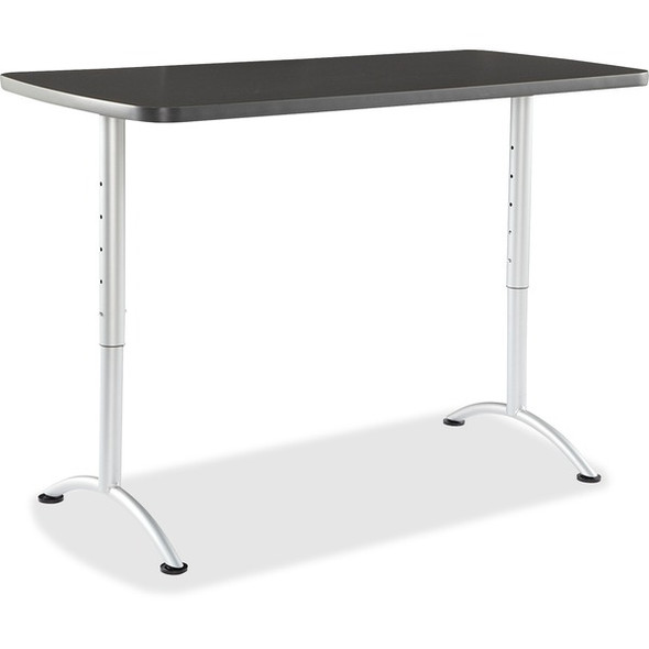 Iceberg Utility Table - For - Table TopRectangle Top - Adjustable Height - 60" Table Top Length x 30" Table Top Width - Assembly Required - Graphite - 1 Each