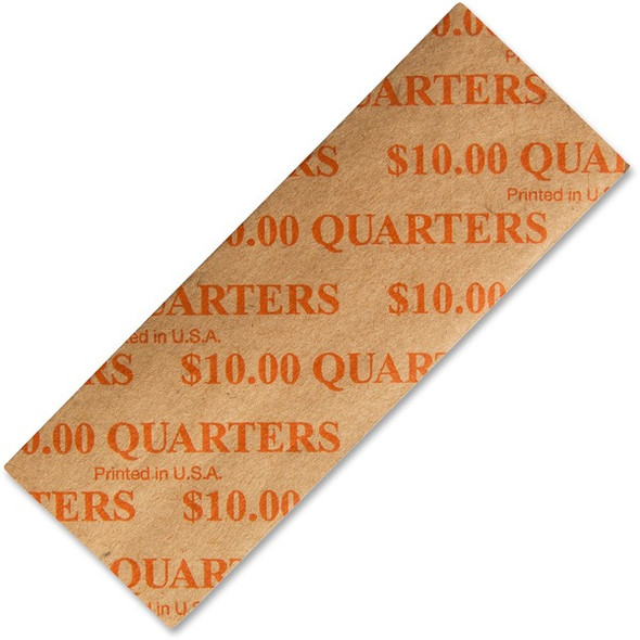 ICONEX Color-coded Flat Coin Wrappers - Total $10 in 25Ãƒâ€šÃ‚Â¢ Denomination - Color Coded, Sturdy - Kraft Paper - Orange - 1000 / Pack