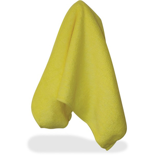 Impact Yellow Microfiber Cloths - 16" Length x 16" Width - 15 / Carton - Yellow