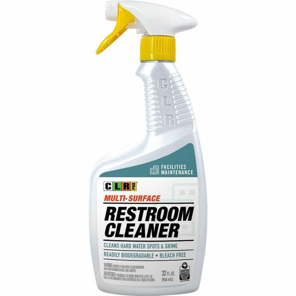 CLR Pro Multi-Surface Restroom Cleaner - 32 fl oz (1 quart) - 1 Each - Clear