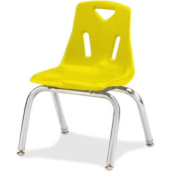Jonti-Craft Berries Plastic Chairs with Chrome-Plated Legs - Yellow Polypropylene Seat - Steel Frame - Four-legged Base - Yellow - 1 Each