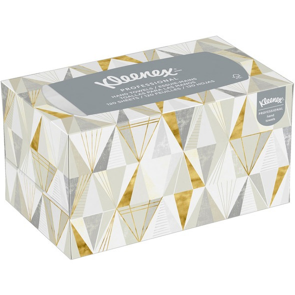 Kleenex Hand Towels with Premium Absorbency Pockets in a Pop-Up Box - 9" x 10.25" - White - Fiber - Absorbent, Hygienic, Chlorine-free - For Office, Lodging, Hand - 120 / Box