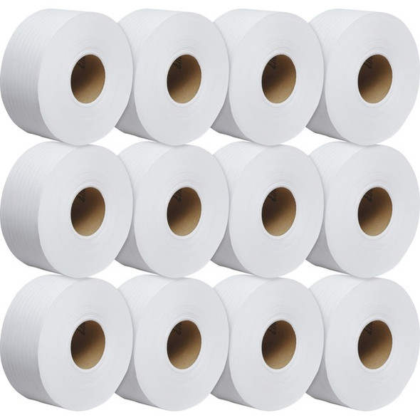 Scott JRT Jr Jumbo Roll Bath Tissue - 1 Ply - 3.55" x 2000 ft - White - Fiber - For Bathroom - 12 / Carton