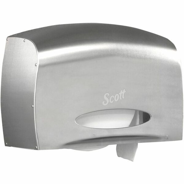Scott Pro Coreless Jumbo Roll Toilet Paper Dispenser - Roll Dispenser - 1 x Roll - 9.38" Roll Diameter - 9.8" Height x 14.3" Width x 6" Depth - Stainless Steel - 1 / Carton