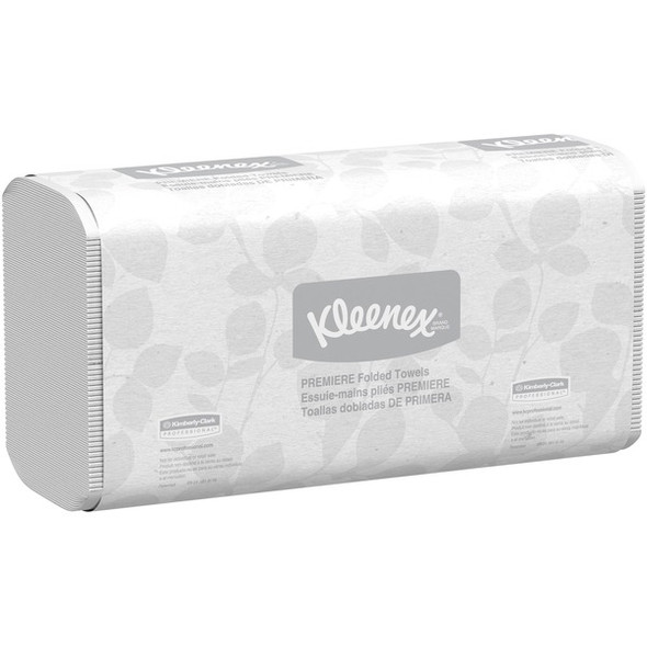 Kleenex Premiere Folded Towels - 9.40" x 12.40" - White - Paper - Tear Resistant, Absorbent, Quick Drying, Hygienic - 120 Per Pack - 25 / Carton
