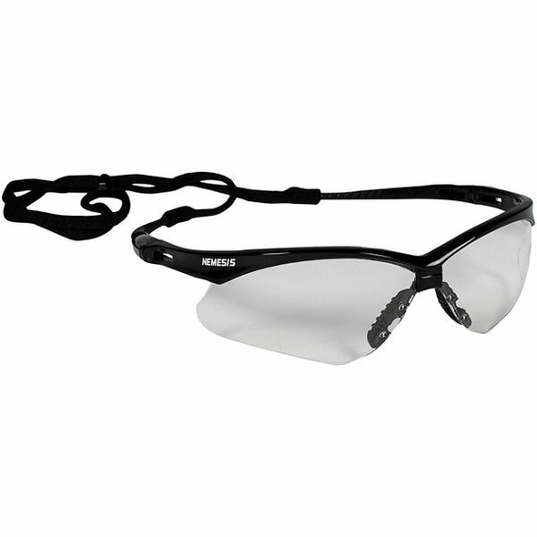 Kleenguard V30 Nemesis Safety Eyewear - Universal Size - Ultraviolet Protection - Clear Lens - Black Frame - Lightweight, Flexible, Comfortable, Scratch Resistant - 1 Each