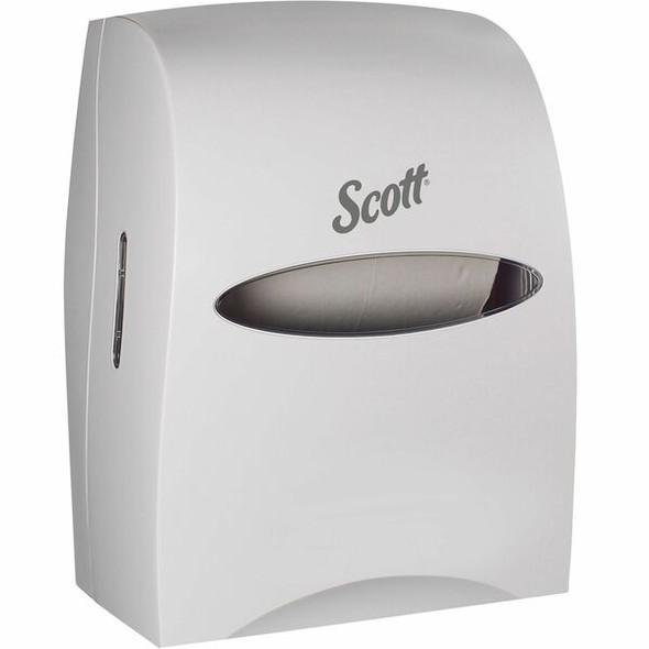 Scott Essential Manual Hard Towel Dispenser - Touchless Dispenser - 16.1" Height x 12.6" Width x 10.2" Depth - White - 1 / Carton