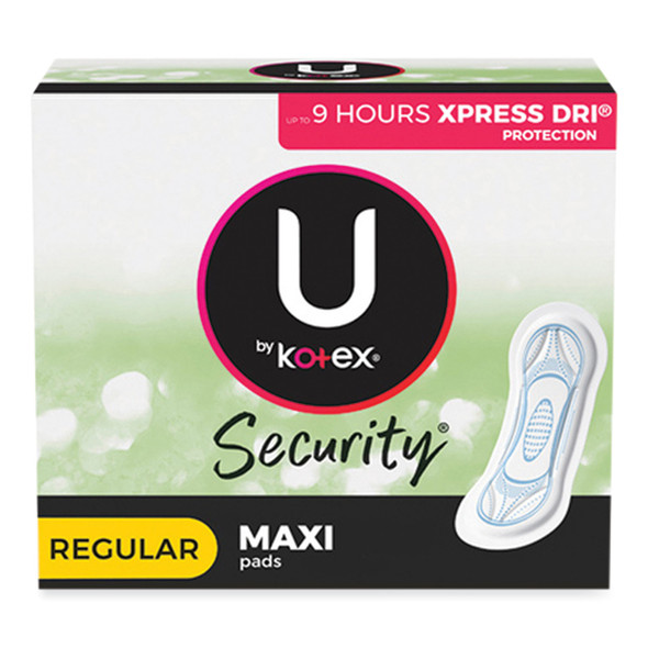U by Kotex Security Regular Maxi Pads, Unscented, 48/Pack