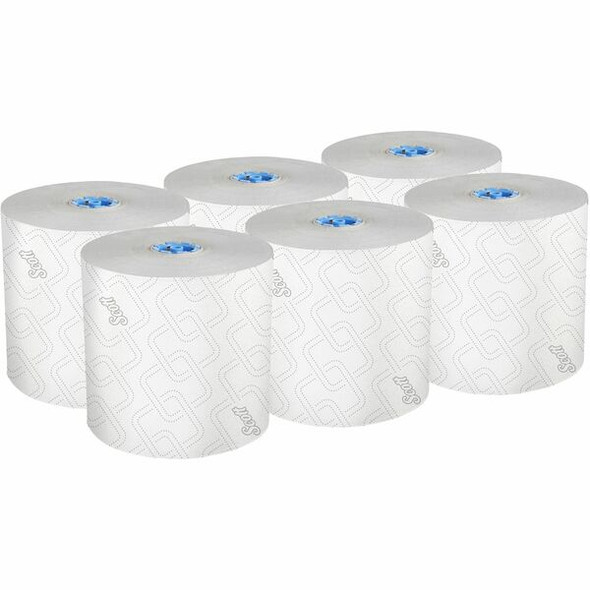 Scott Pro High-Capacity Hard Roll Towels with Elevated Design & Absorbency Pockets - 7.50" x 700 ft - 1.75" Core - White - Paper - Quick Drying, Absorbent, Hygienic - For Hand, Washroom, Breakroom, Restroom, Guest, Employee - 6 / Carton