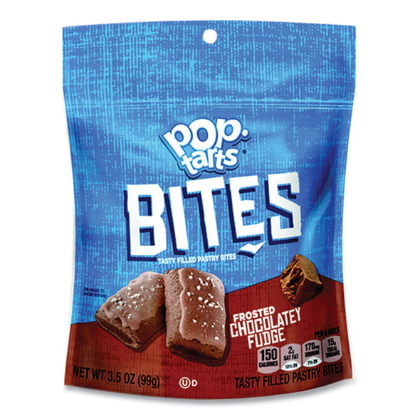 Pop Tarts Bites, Frosted Chocolatey Fudge, 3.5 oz Bag, 6/Carton