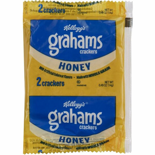 Kellogg's Grahams Honey Crackers - Individually Wrapped - Honey - 0.49 oz - 200 / Carton