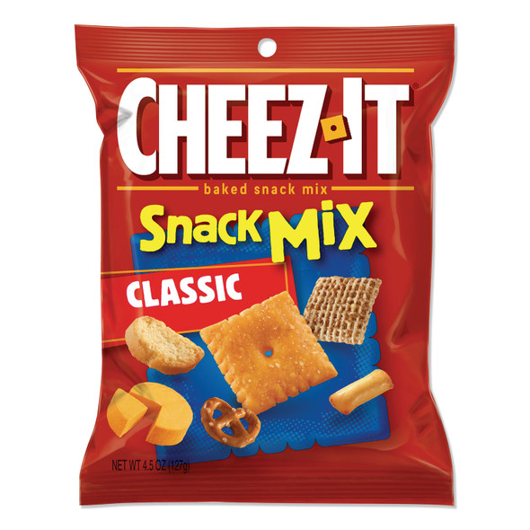 Cheez-it Baked Snack Mix, Classic Cheese, 4.5 oz Bag, 6/Pack