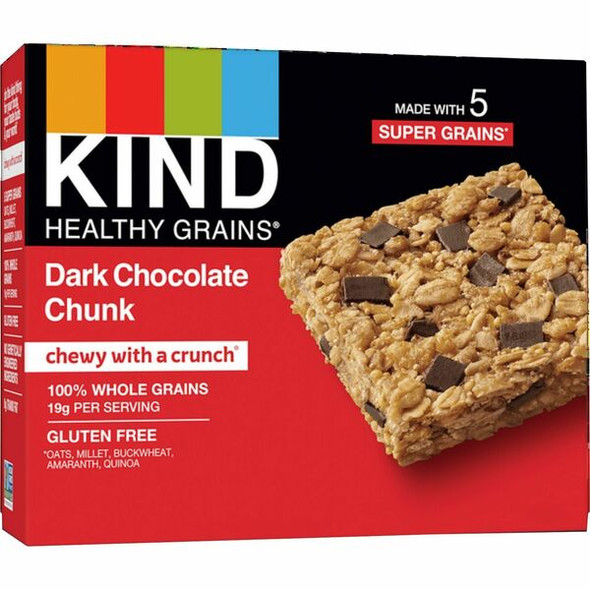 KIND Healthy Grains Bars - Trans Fat Free, Gluten-free, Low Sodium, Cholesterol-free - Dark Chocolate Chunk - 1.20 oz - 15 / Box