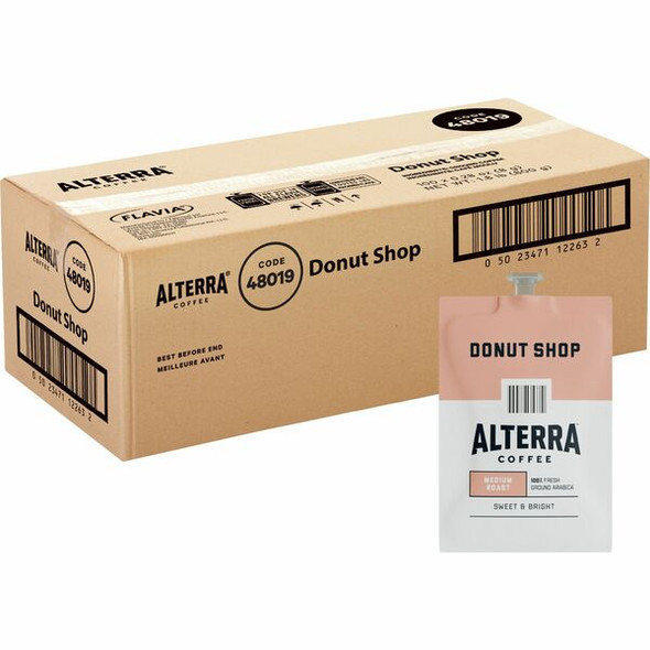 Alterra Freshpack Donut Shop Coffee - Compatible with Flavia Aroma, Flavia Barista, FLAVIA Creation 600, Flavia Creation 500, Flavia Creation 200, Flavia Creation 150, Flavia Creation 300 - Medium - 100 / Carton