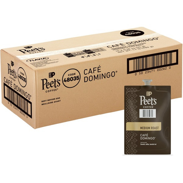 Peet's Freshpack Cafe Domingo Coffee - Compatible with Flavia Aroma, Flavia Barista, FLAVIA Creation 600, Flavia Creation 500, Flavia Creation 200, Flavia Creation 150, Flavia Creation 300 - Medium - 76 / Carton