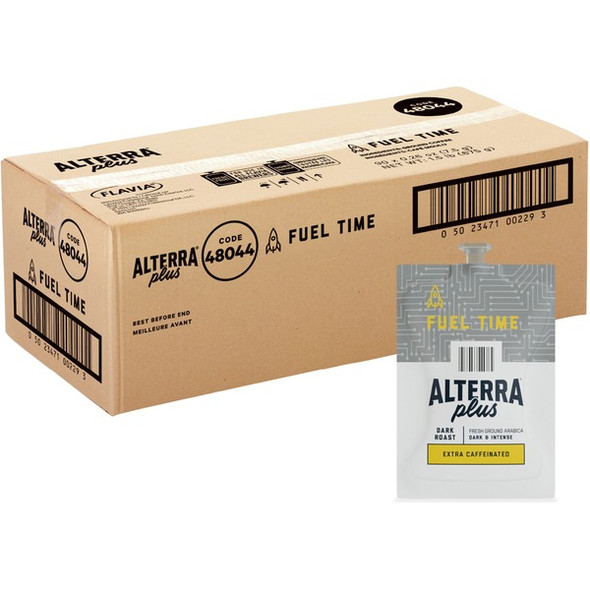 Alterra Freshpack Fuel Time Coffee - Compatible with Flavia Aroma, Flavia Barista, FLAVIA Creation 600, Flavia Creation 500, Flavia Creation 200, Flavia Creation 150, Flavia Creation 300 - Dark - 90 / Carton