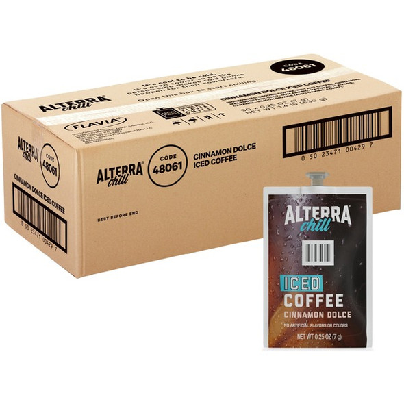 Alterra Freshpack Cinnamon Dolce Iced Coffee - Compatible with Flavia Creation 300 with Chill Refresh Module, Flavia Creation 600 with Chill Module - Dark - 90 / Carton