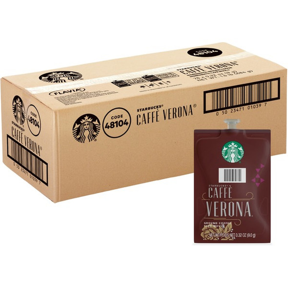 Starbucks Freshpack Caffe Verona Coffee - Compatible with Flavia Aroma, Flavia Barista, FLAVIA Creation 600, Flavia Creation 500, Flavia Creation 200, Flavia Creation 150, Flavia Creation 300 - Dark - 0.3 oz - 76 / Carton