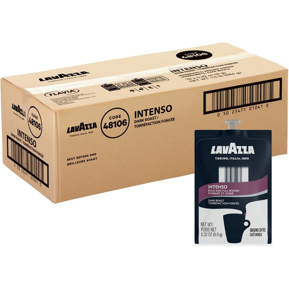 Lavazza Freshpack Intenso Coffee - Compatible with Flavia Aroma, Flavia Barista, FLAVIA Creation 600, Flavia Creation 500, Flavia Creation 200, Flavia Creation 150, Flavia Creation 300 - Dark - 0.3 oz - 76 / Carton