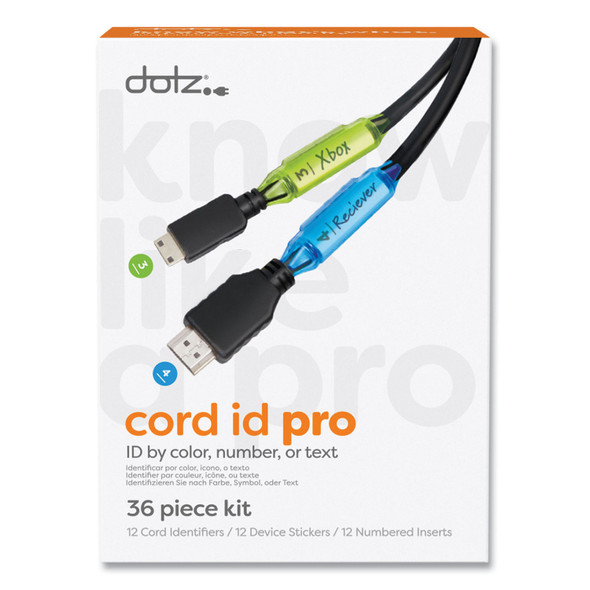 Cord ID PRO, (12) Cable Identifiers, (12) Device Stickers, (12) Customizable Inserts