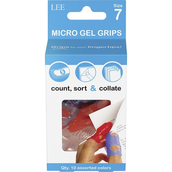LEE Micro Gel Grips - #7 with 0.69" Diameter - Medium Size - Rubber - Assorted - 10 / Pack