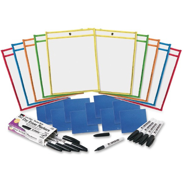 CLI Dry-erase Pocket Class Pack - 9" (0.8 ft) Width x 10" (0.8 ft) Height - 10 / Set