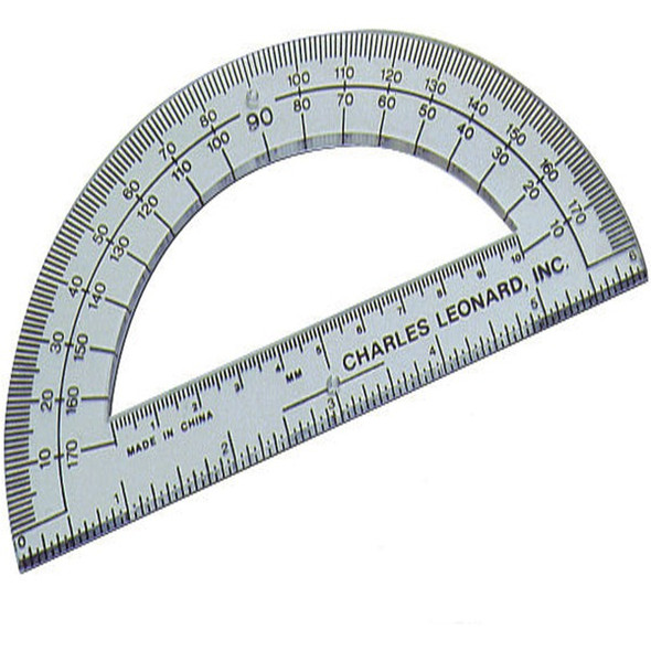 CLI 6" Open Center Protractor - Plastic - Clear - 12 / Box