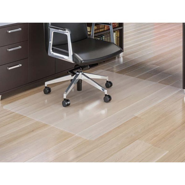 Lorell XXL Polycarbonate Chairmat - Hard Floor - 60" Width x 60" Depth - Square - Polycarbonate - Clear - 1Each