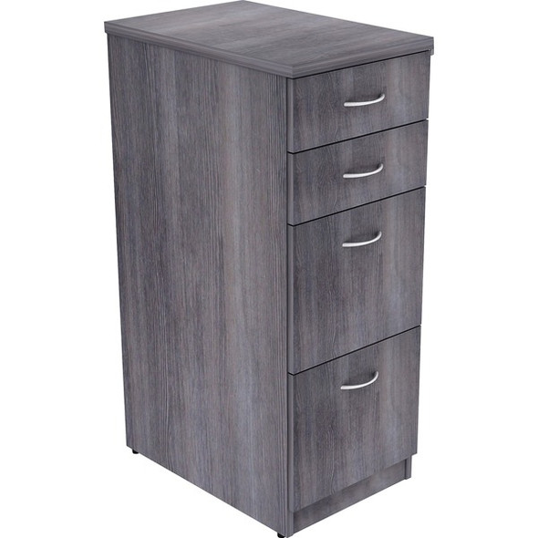 Lorell Relevance Series Charcoal Laminate Office Furniture Storage Cabinet - 4-Drawer - 15.5" x 23.6"40.4" - 4 x File, Box Drawer(s) - Finish: Charcoal, Laminate