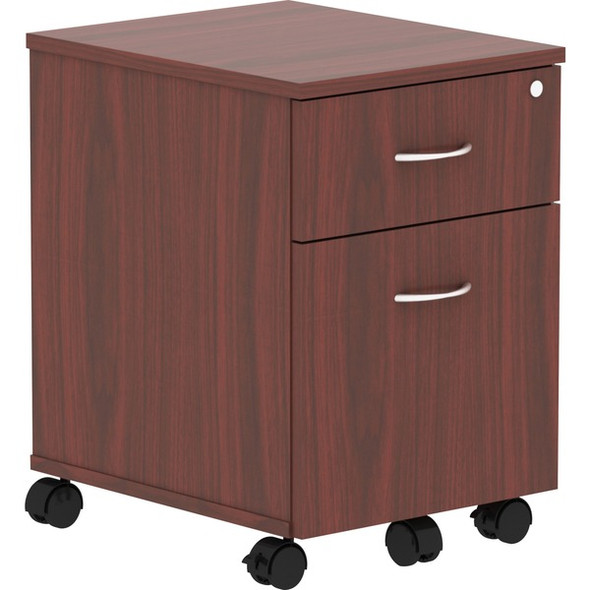 Lorell Relevance Series Mahogany Laminate Office Furniture Pedestal - 2-Drawer - 15.8" x 19.9"22.9" - 2 x File, Box Drawer(s) - Finish: Mahogany Laminate