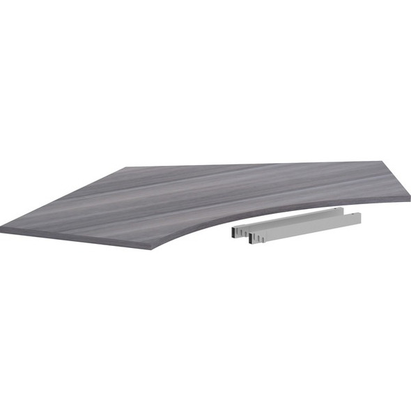 Lorell Relevance Series 120 Curve Panel Top - For - Table TopWeathered Charcoal Laminate Rectangle Top - Contemporary Style - 47.25" Table Top Length x 34.13" Table Top Width x 1" Table Top Thickness - Assembly Required - 1 Each