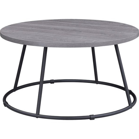 Lorell Round Coffee Table - For - Table TopRound Top - Powder Coated Four Leg Base - 4 Legs x 1" Table Top Thickness x 31.50" Table Top Diameter - 16.75" Height - Assembly Required - Weathered Charcoal - 1 Each