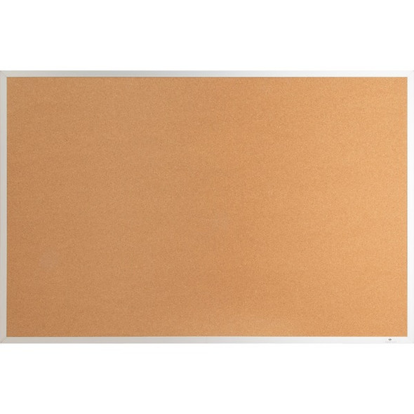 Lorell Aluminum Frame Cork Board - 18" Height x 24" Width - Cork Surface - Long Lasting, Warp Resistant - Silver Aluminum Frame - 1 Each