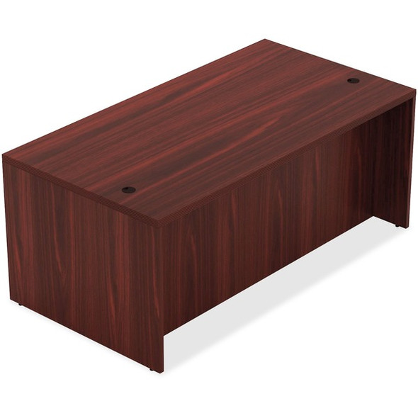 Lorell Chateau Series Mahogany Laminate Desking - 70.9" x 35.4"30" Desk, 1.5" Top - Reeded Edge - Material: P2 Particleboard - Finish: Mahogany, Laminate - For Office