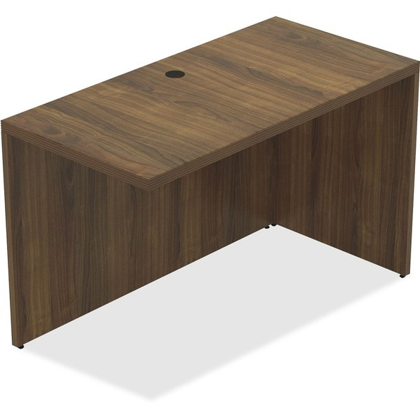 Lorell Chateau Series Walnut Laminate Desking Return - 47.3" x 23.6"30" Desk, 1.5" Top - Reeded Edge - Material: P2 Particleboard - Finish: Walnut, Laminate - For Office