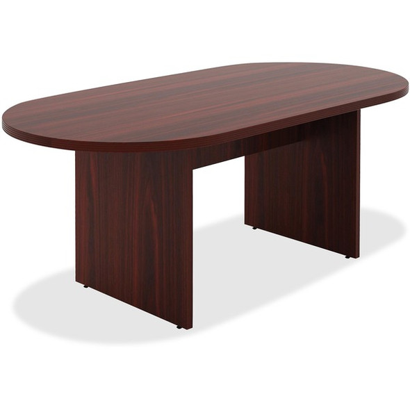 Lorell Chateau Series Mahogany 6' Oval Conference Table - 70.9" x 35.4"30" Table, 1.5" Top - Reeded Edge - Material: P2 Particleboard - Finish: Mahogany Laminate - For Meeting