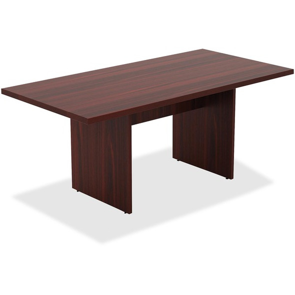 Lorell Chateau Series Mahogany 6' Rectangular Table - 70.9" x 35.4"30" Table, 1.5" Table Top - Reeded Edge - Material: P2 Particleboard - Finish: Mahogany Laminate - For Meeting