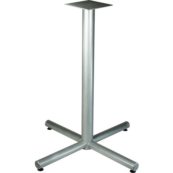 Lorell Silver Bistro-height X-leg Table Base - Metallic Silver X-shaped Base - 40.75" Height x 32" Width - Assembly Required - 1 Each