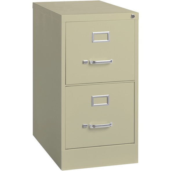 Lorell Commercial-grade Vertical File - 2-Drawer - 15" x 22" x 28.4" - 2 x Drawer(s) for File - Letter - Lockable, Ball-bearing Suspension - Putty - Steel - Recycled
