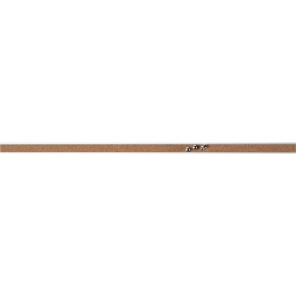 Lorell Cork Strip Bulletin Bar - 48" Width - Cork Surface - Self-healing, Fade Resistant, Self-sealing - Anodized Aluminum Frame - 3 / Bundle