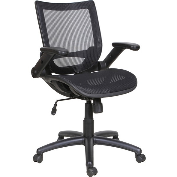 Lorell Task Chair - Mid Back - Black - Armrest - 1 Each