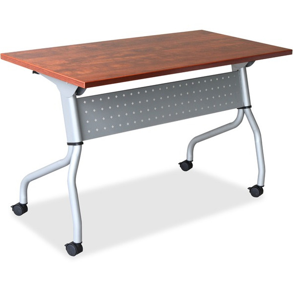 Lorell Cherry Flip Top Training Table - For - Table TopRectangle Top - Four Leg Base - 4 Legs x 23.60" Table Top Width x 60" Table Top Depth - 29.50" Height x 59" Width x 23.63" Depth - Cherry - Nylon - 1 Each